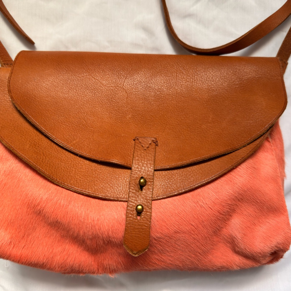 Madewell Tan and Pink Shoulder Bag